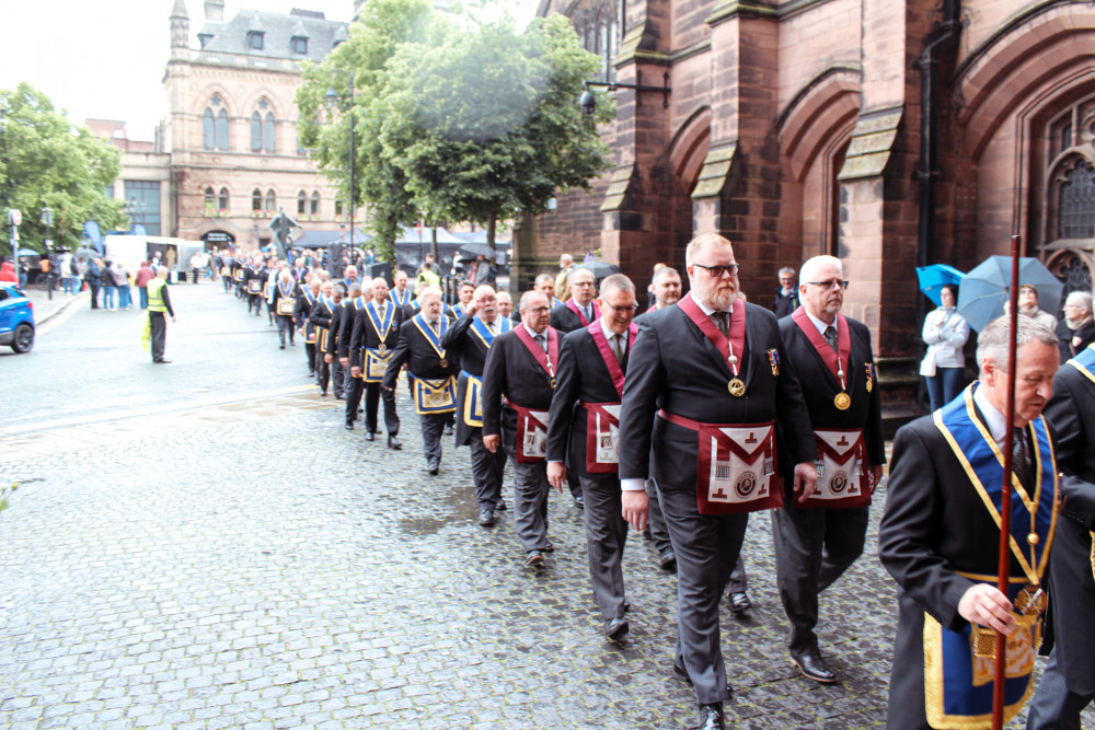 The tercentenary celebrations took place in Chester on Saturday 7 June (Image via: Cheshire Freemasons) The tercentenary celebrations took place in Chester on Saturday 7 June (Image via: Cheshire Freemasons)
