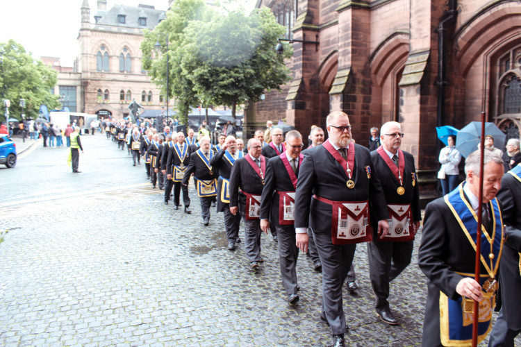 The tercentenary celebrations took place in Chester on Saturday 7 June (Image via: Cheshire Freemasons)