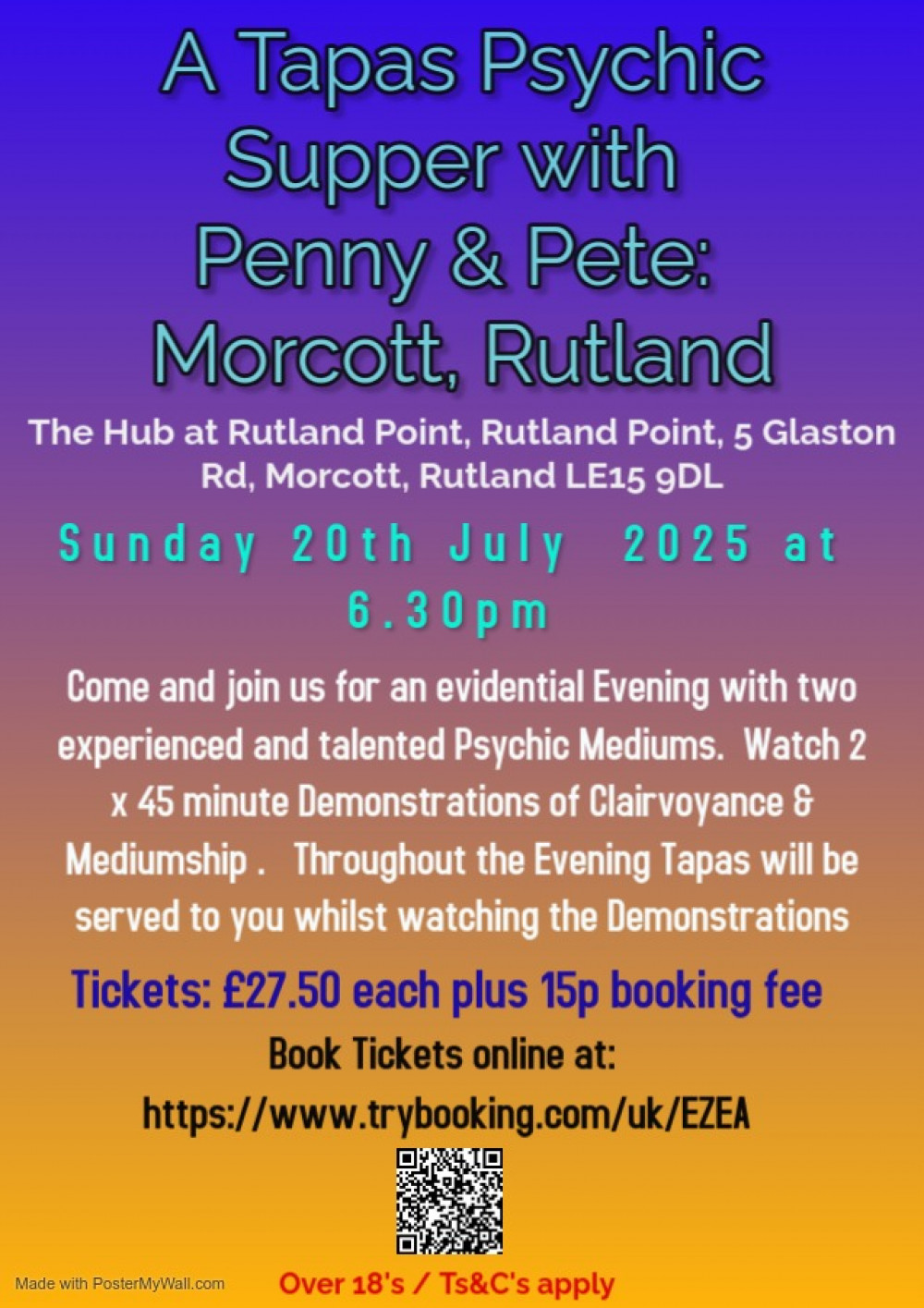 A Tapas Psychic Supper with Penny & Pete: Morcott, Rutland A Tapas Psychic Supper with Penny & Pete: Morcott, Rutland