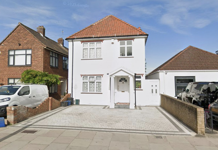 A detached home on Hanworth Road could be converted into two separate flats, with off-street parking and private entrances proposed in the new planning application (credit: Google Maps).