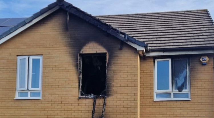 Fire damage at the home. 