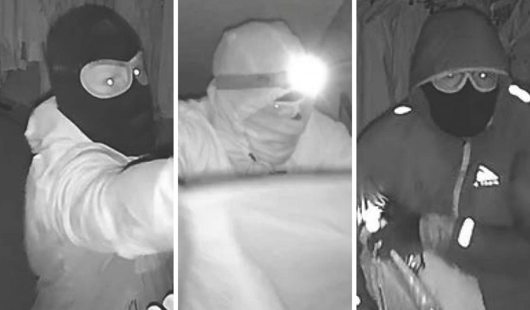 Police are looking to speak with these three men following a burglary in Prestbury (Credit: Cheshire Police)