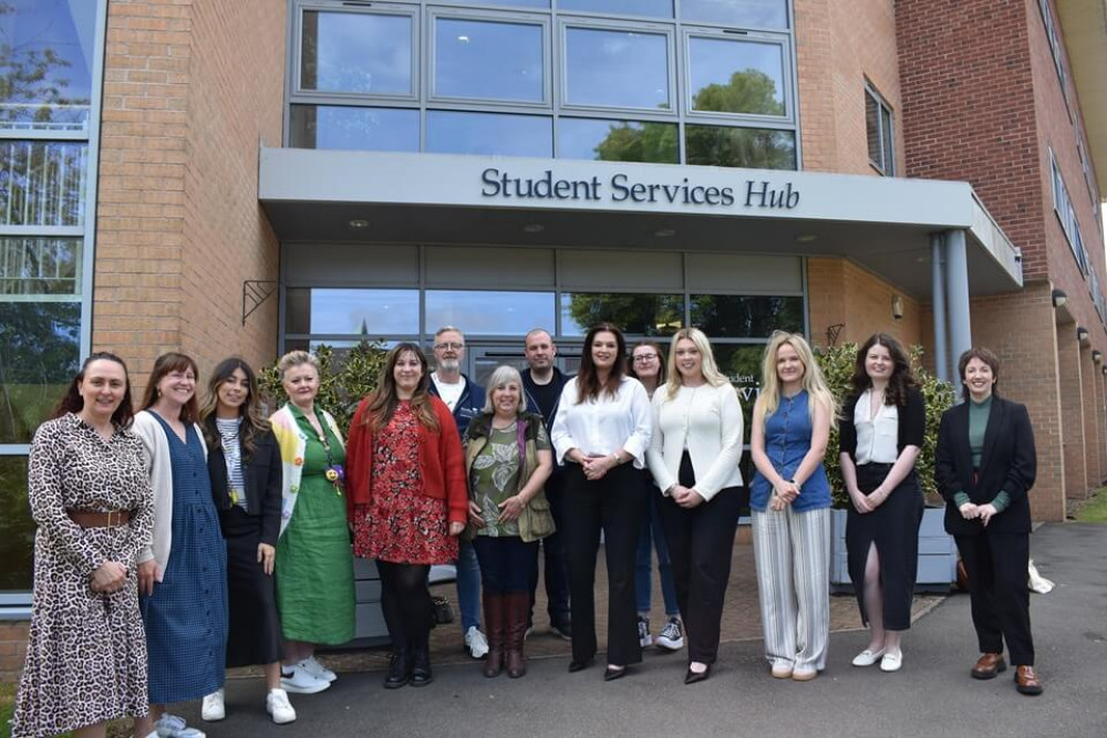 EmilyTest founder Fiona Drouet with The Domestic Abuse Liaison Officers team at Keele University. (Supplied) EmilyTest founder Fiona Drouet with The Domestic Abuse Liaison Officers team at Keele University. (Supplied)