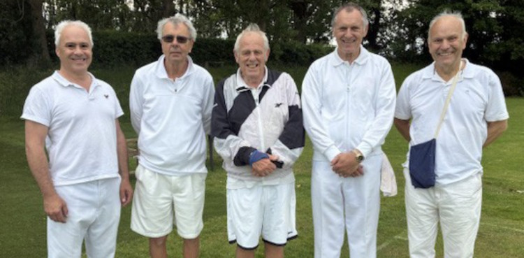 Phil Mander, Mervyn Harvey, non-playing captain Cliff Daniel, Adrian Morris and Nigel Pigdon (image supplied)