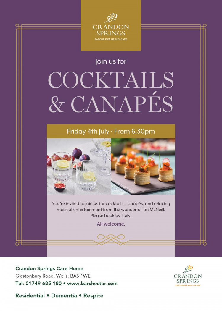 Crandon Springs Care Home - Cocktails & Canapés Evening: Crandon Springs Care Home - Cocktails & Canapés Evening: