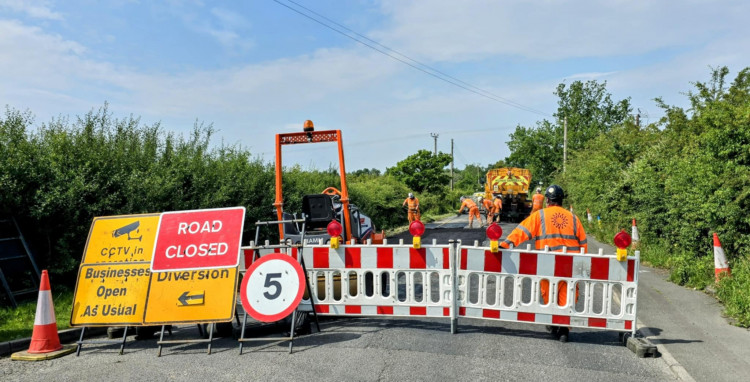 Parkers Road, from the junction of Broughton Road, to the junction of Mablins Lane, is closed until Friday 26 June, between the hours of 9.30am and 2.45pm (Ryan Parker).