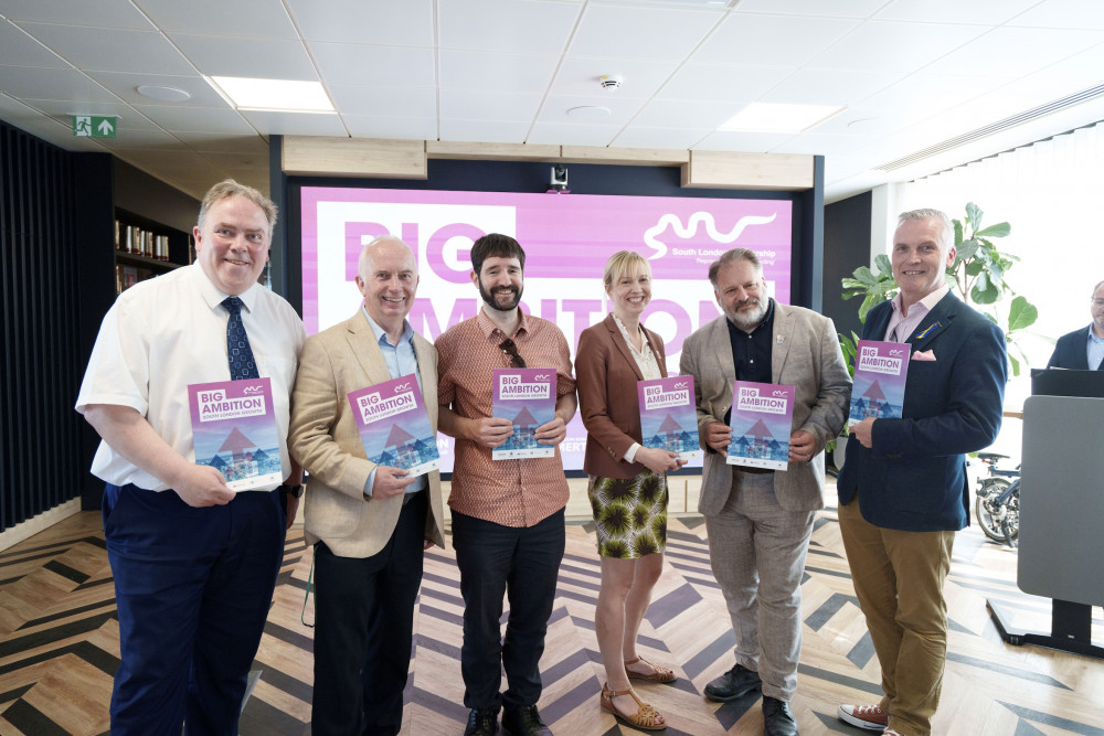 Council leaders and business figures gathered in Wimbledon to unveil the BIG Ambition: South London Growth vision (credit: South London Partnership). Council leaders and business figures gathered in Wimbledon to unveil the BIG Ambition: South London Growth vision (credit: South London Partnership).