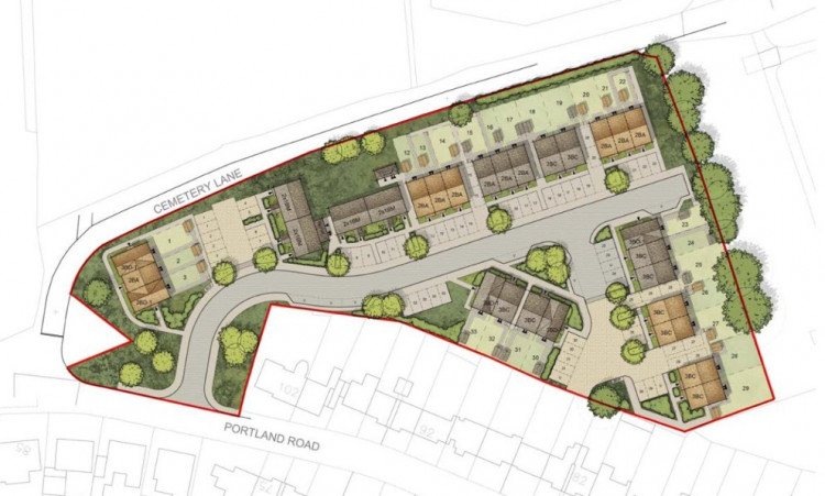 Plans For 33 Homes On Portland Road In Street. CREDIT: Thrive Architects.