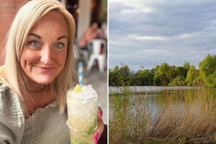 Laura with a mocktail ahead of the group's next event at Westport Lake. (Supplied)