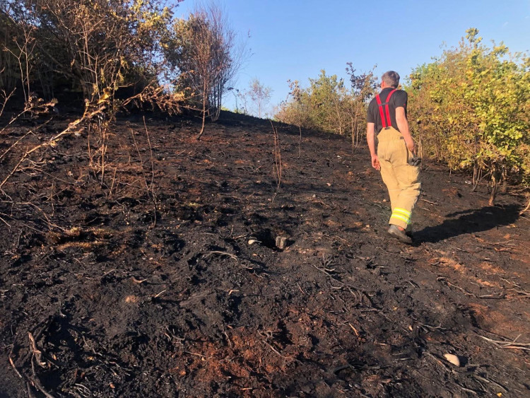 The scorched ground at Park Hall Country Park. (SFARS)