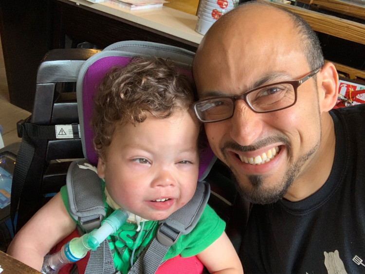 David Sinclair donates plasma at Twickenham Donor Centre in tribute to his son Asher, whose life was extended through vital treatments at Great Ormond Street Hospital (credit: NHS Blood and Transplant).
