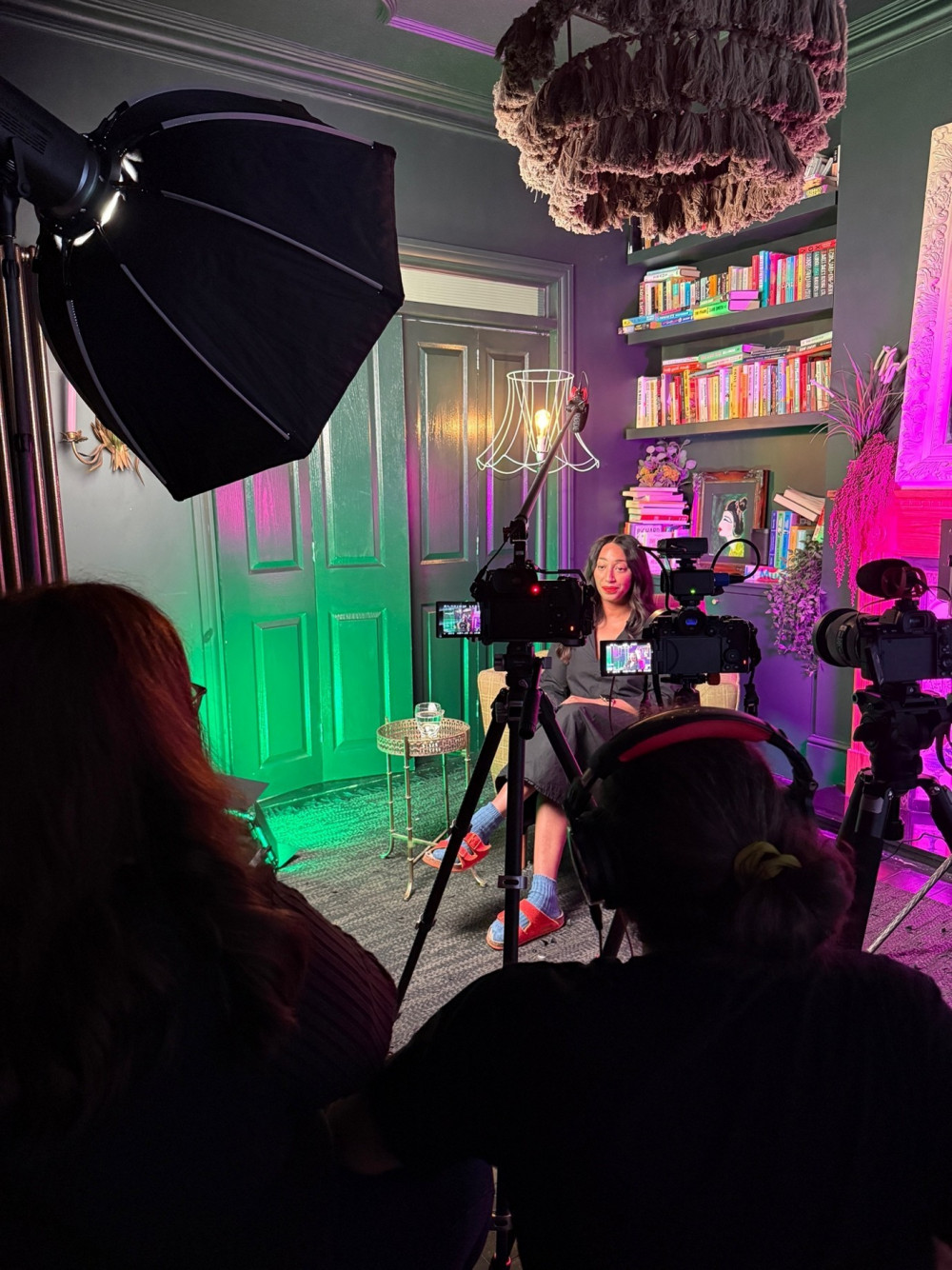 Vinice Cowell being interviewed. Vinice Cowell being interviewed.