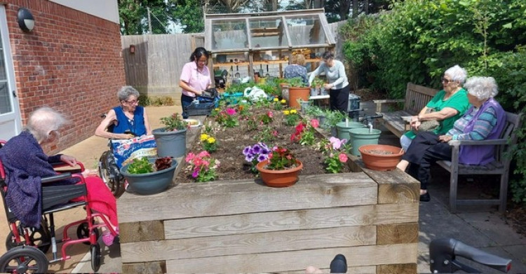 Whether blue skies or grey, the Crandon Springs Care Home Gardening Club gets to work and their effort have paid off as they have transformed the flower garden from weeds to wonderful blooms. 