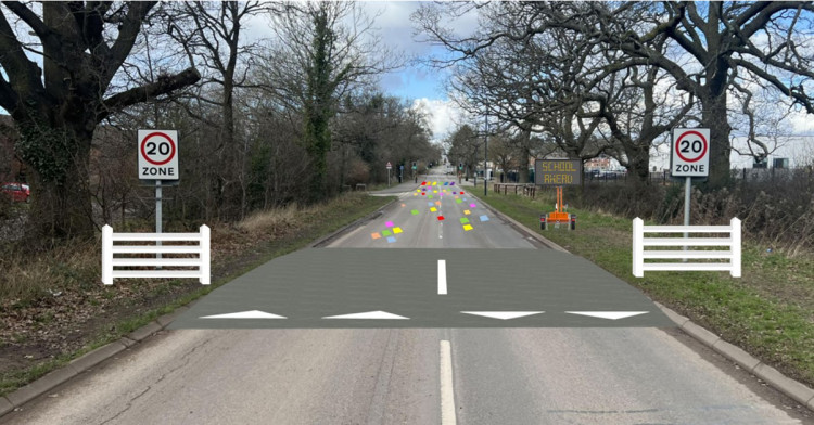 Proposed changes to Glasshouse Lane in Kenilworth (image via KTC)