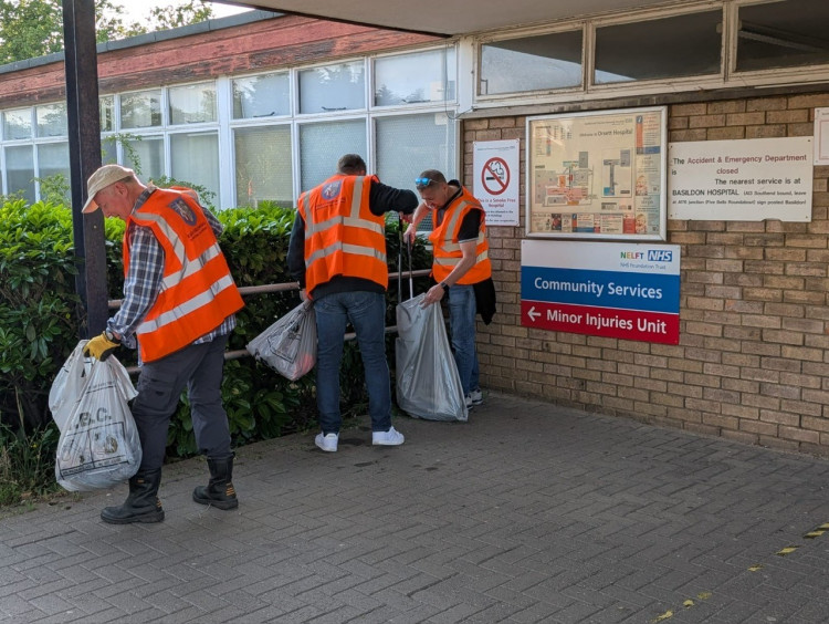 Litter pickers have been busy across Thurrock and members are pictured at Orsett Hospital. 