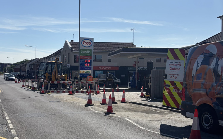 The scene on London Road this morning.