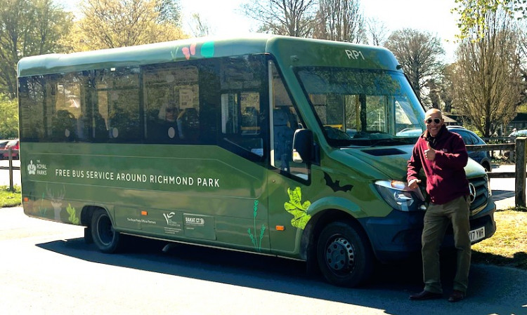 The TRichmond Park free Minibus helps visitors get better access to Richmond Park and runs between all the Richmond Park car parks(Credit: Roger French)