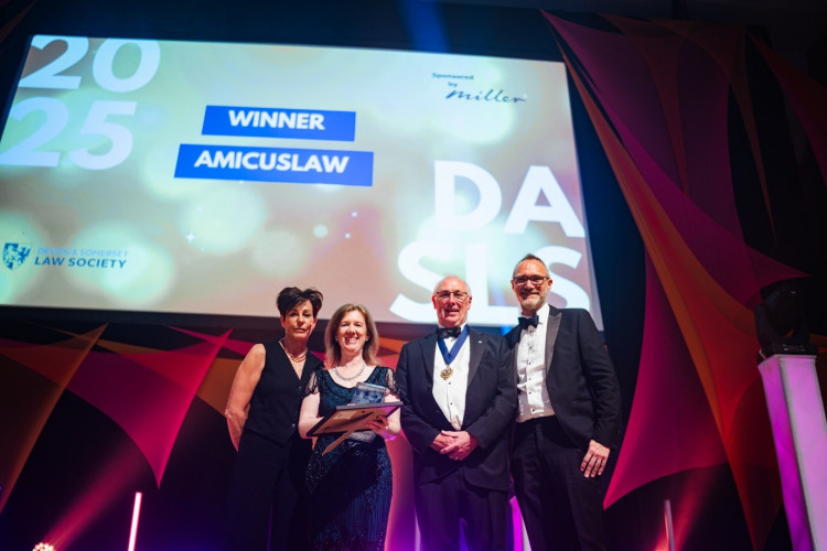 Claire Lovett (middle left) of Amicus Law collects the Employer of the Year award (photo credit - Will Reddaway | Reddaway Productions)