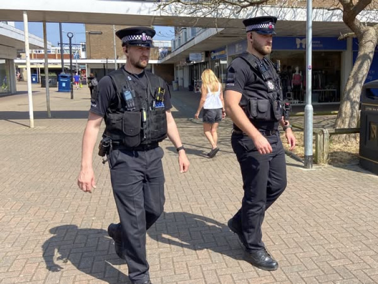 Neighbourhood Police officers on patrol in Corringham.