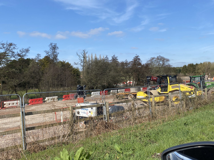 HS2 works along Dalehouse Lane in Kenilworth (image by Nub News)