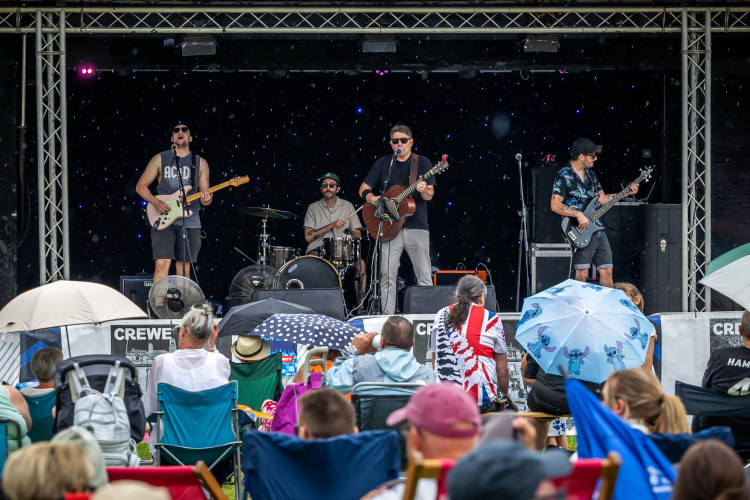 Crewe’s free family-friendly Picnic in the Park live music festival returned to Queens Park on Saturday 21 June, drawing in around 7,000 visitors (Supplied).