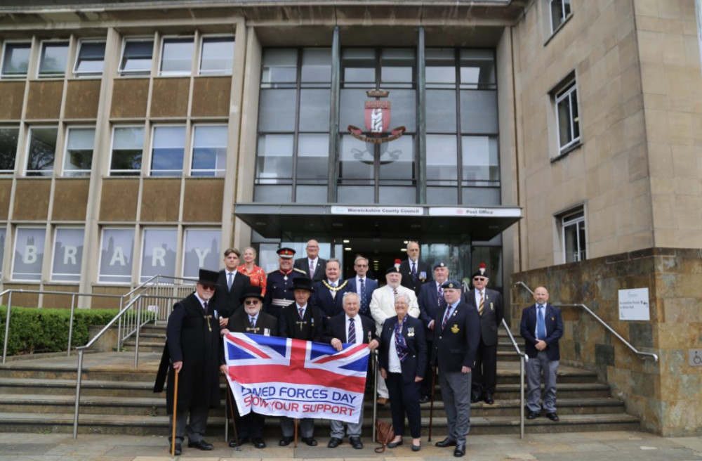 Armed Forces celebrations in Warwickshire began with a flag-raising at Shire Hall (image supplied) Armed Forces celebrations in Warwickshire began with a flag-raising at Shire Hall (image supplied)