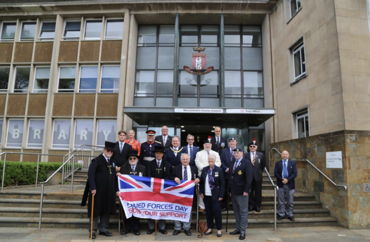 Armed Forces celebrations in Warwickshire began with a flag-raising at Shire Hall (image supplied) 