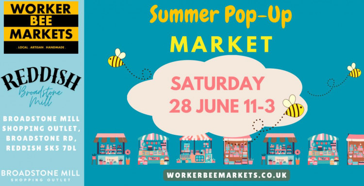 Come and enjoy the Reddish Worker Bee Market at Broadstone Mill Shopping Outlet 