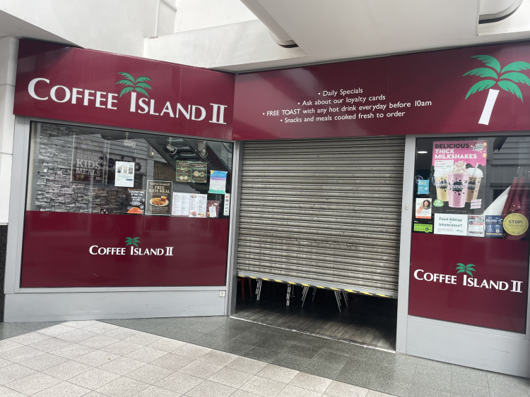 Coffee Island II in Stockport's Merseyway shopping centre is closing due to a decrease in foot traffic (Image - Nub News)