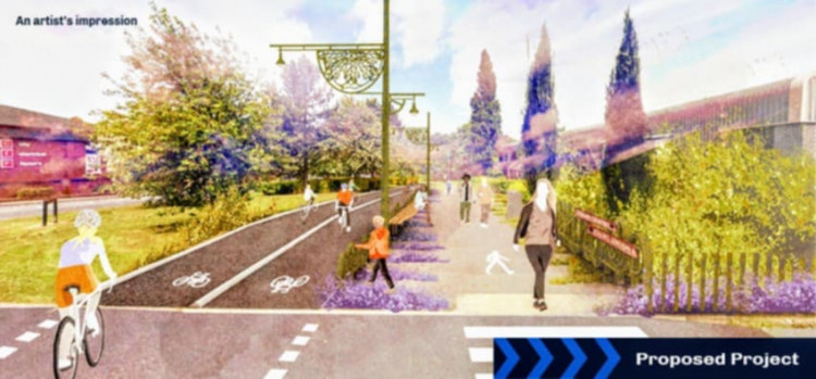 An artist's impression of Mill Street Corridor, linking Crewe town centre with Crewe Railway Station (We Are All Crewe).