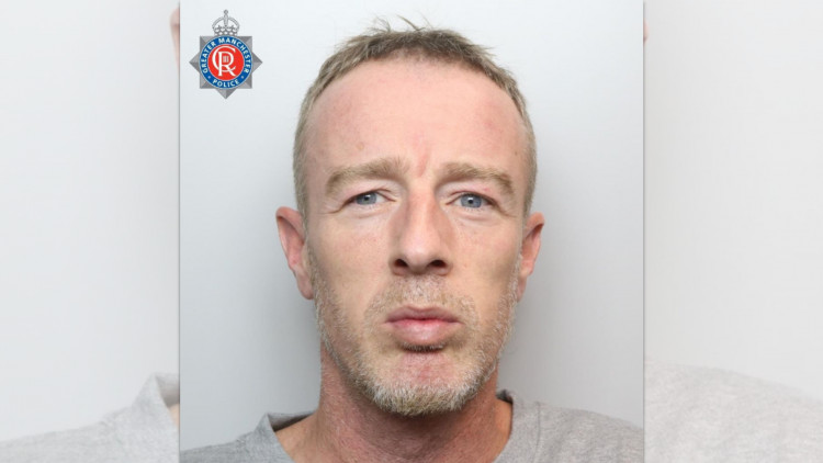 Christopher Oates - 45, of Tannock Road, Stockport - has been sentenced to 13 years in prison for non-recent child sex offences (Image - GMP)