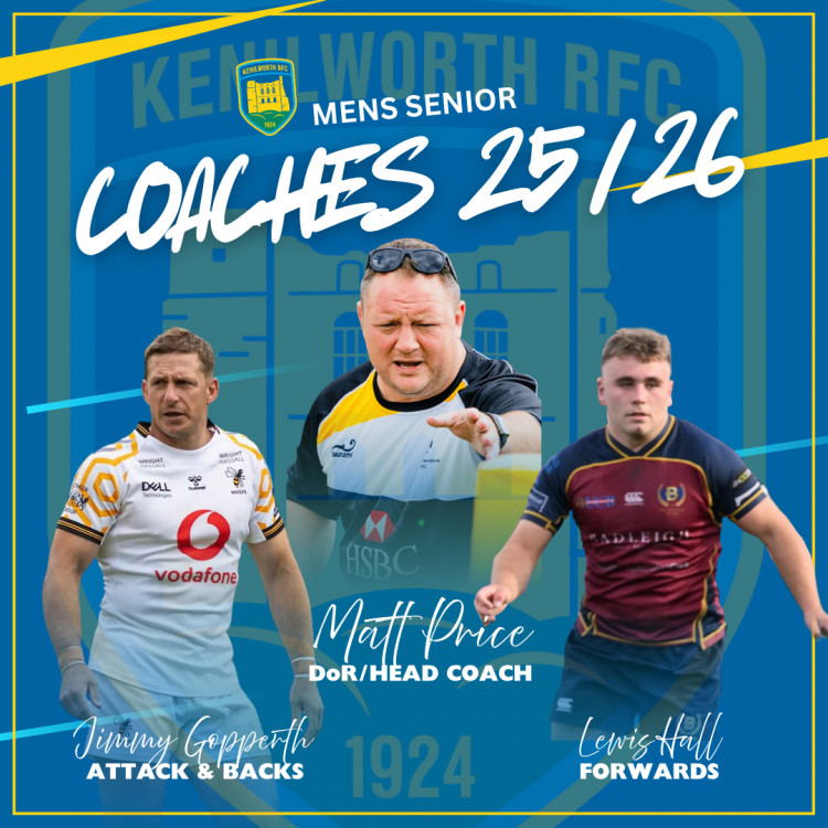 Kenilworth 2025/26 Coaches have been announced by KRFC