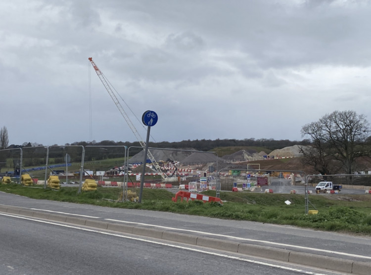 HS2 works along A429 Kenilworth Road (image by Nub News)