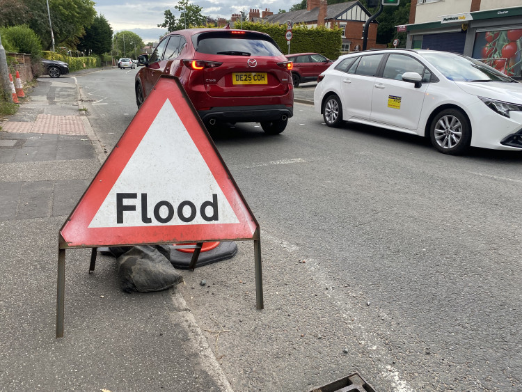 A burst pipe on Ermine Road in Chester has caused significant damage (Image via: Cheshire West and Chester Council)