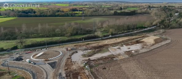 The new Langford Way Roundabout supports the new route alongside the Westcombe Park development. (Credit: Essex Highways) 