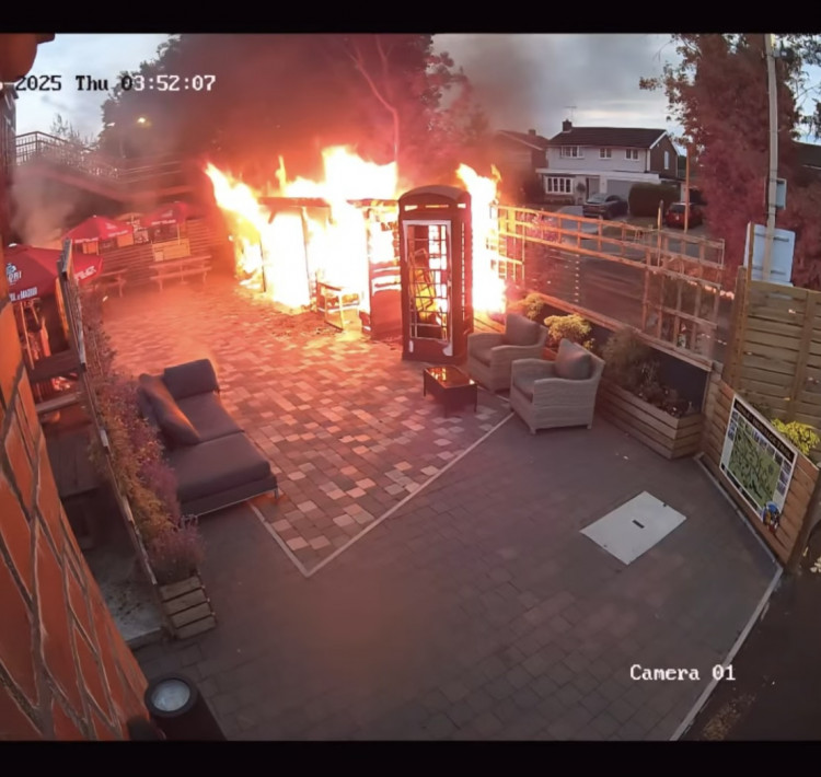 CCTV of the fire at Henley Station (image supplied)