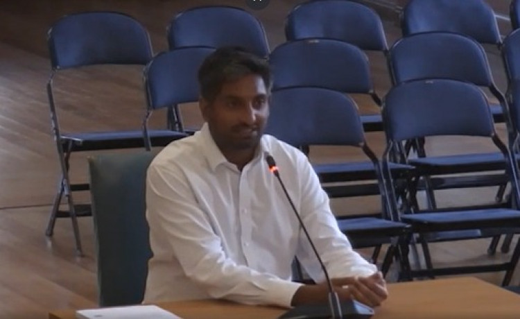 Sanjeev Basi speaking at Kingston Council\'s place committee on 24 June (Credit: Kingston Council)