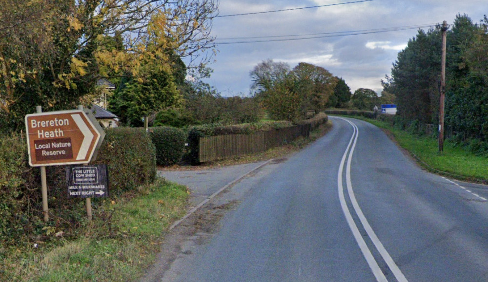 The A54 Holmes Chapel Road is currently closed following a crash (Credit: Google Maps)