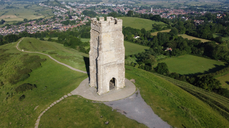 Police seek witnesses after a man vandalised lightning conductors with an angle grinder at Glastonbury Tor on Monday, 23 June. 