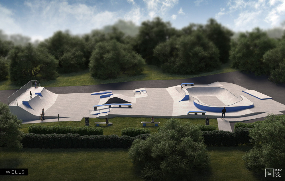 An artist’s impression of the new Wells Skatepark – now officially approved and one step closer to becoming reality.
