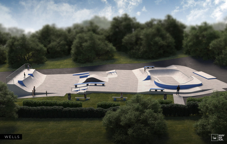 An artist’s impression of the new Wells Skatepark – now officially approved and one step closer to becoming reality.