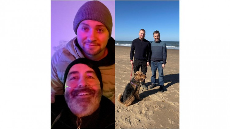 George Alcock with his dad Paul who had a double lung transplant at the Royal Papworth Hospital. (Photo: The Alcock family)