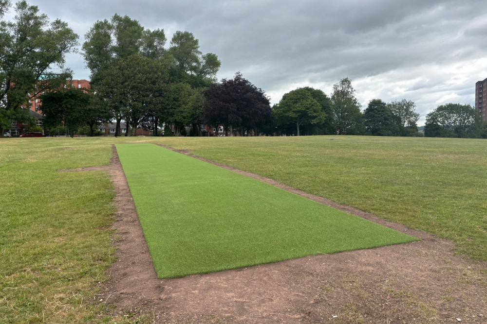 The refurbished cricket pitch at Hanley Park. (Nub News) The refurbished cricket pitch at Hanley Park. (Nub News)