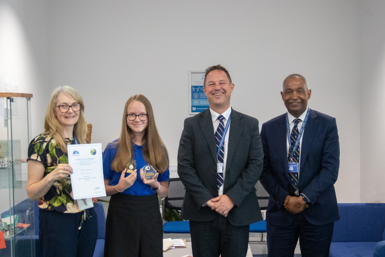 Kenilworth School's Madison Runacre won the French Spelling Bee at Cambridge University (image via KMAT)