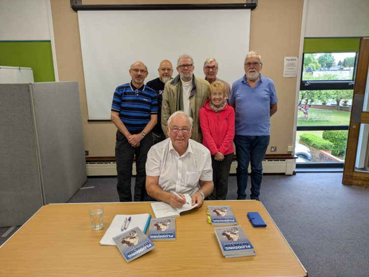 John Dwyer at his book signing at Alsager library today (Monday). (Photo: Nub News)