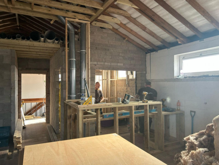 Crewe FC is currently carrying out a refurbishment of its pavilion, converting two old upstairs changing rooms into a new community space with a bar (Supplied).
