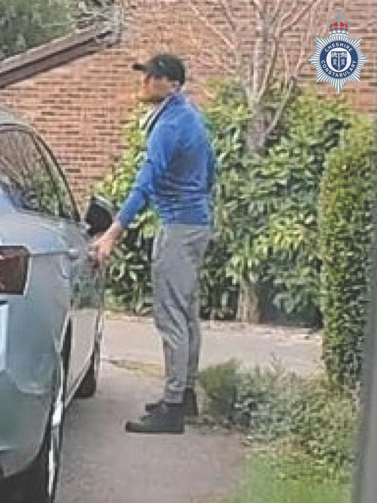 Cheshire Police have released an image of this man they would like to speak to in relation to the attempted burglary incidents (Cheshire Police).