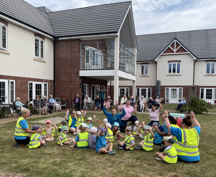 Residents from Crandon Springs Care home enjoyed cheering on the children from Rockers & Rollers Day Nursery as they took part in their sports day games in the home’s beautiful garden. 