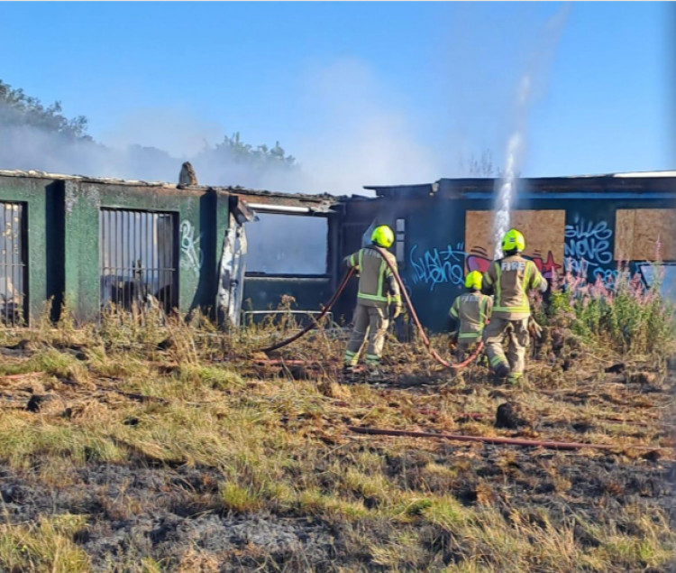 Fire crews from Kingston, Surbiton, and Wimbledon were called to the fire on Jubilee Way in Chessington (Credit: Nub News)