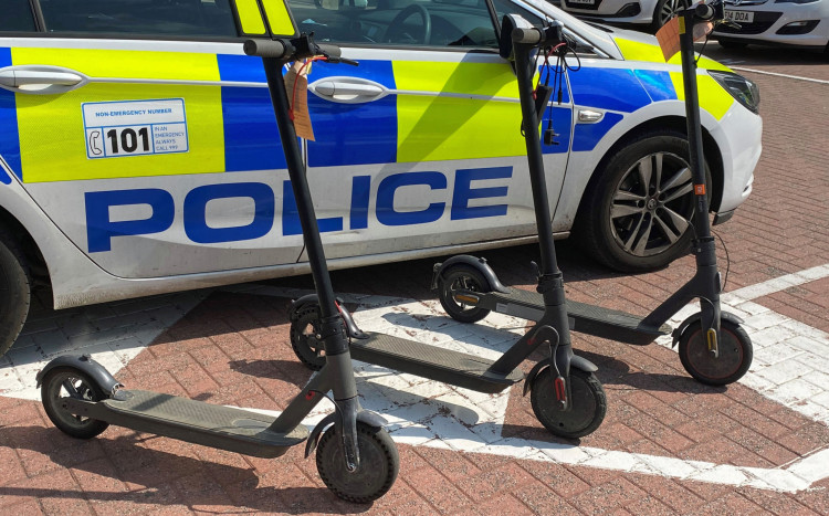 Police in Wells seized an illegal e-scooter and cannabis from a young rider, highlighting the legal risks of e-scooters on public roads. (File photo) 